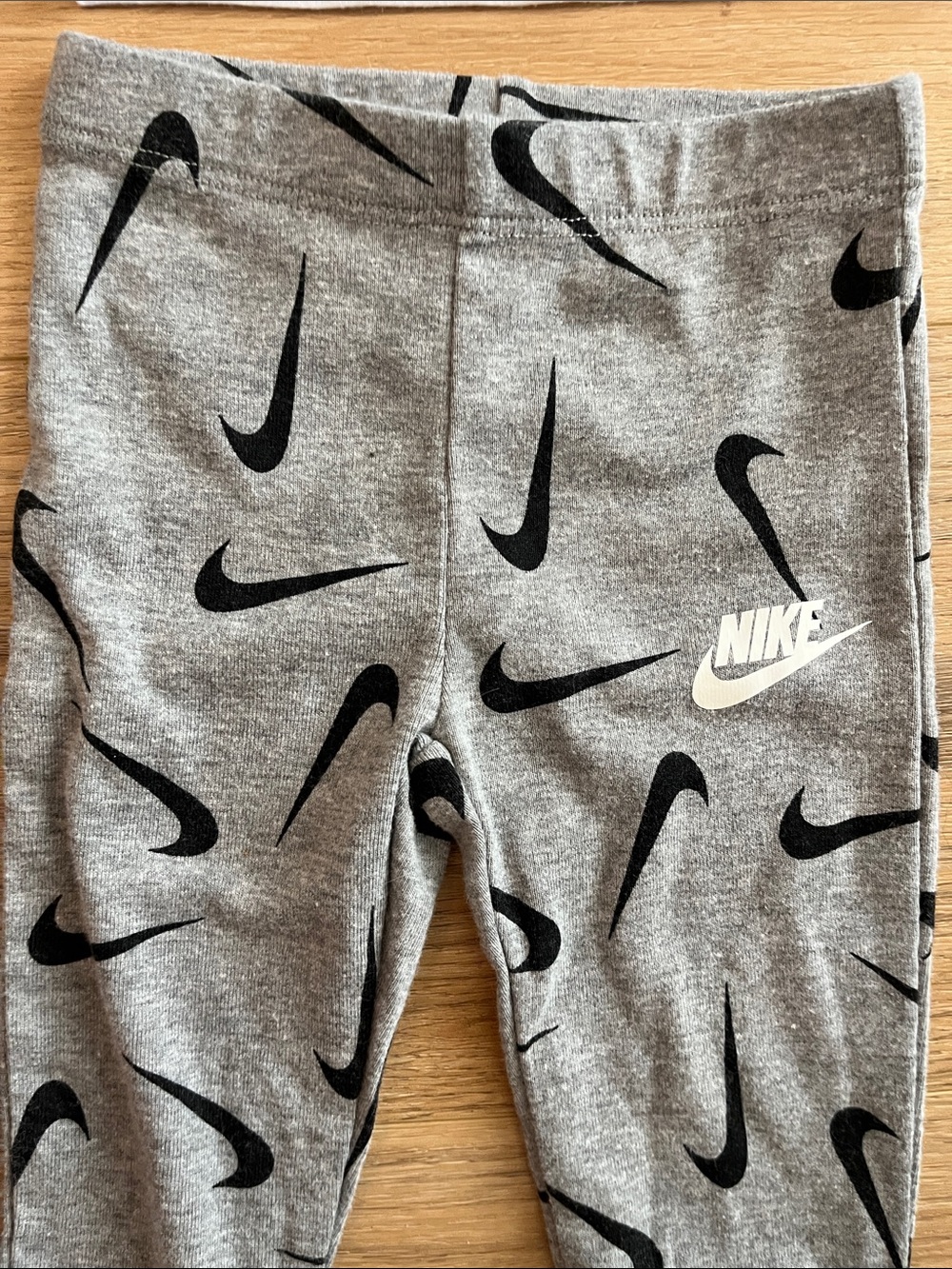 Nike White Long-Sleeve Top & Gray Logo Footie Set - Picture 3 of 8